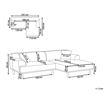 Hörnsoffa Holt - Vit, brun/Bouclé - Möbler - Soffa - Hörnsoffa - Hörnsoffa med divan