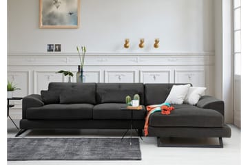 Hörnsoffa Janavia med Divan Höger - Svart - Möbler - Soffa - Divansoffa & schäslongsoffa