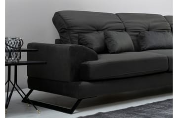 Hörnsoffa Janavia med Divan Höger - Svart - Möbler - Soffa - Divansoffa & schäslongsoffa
