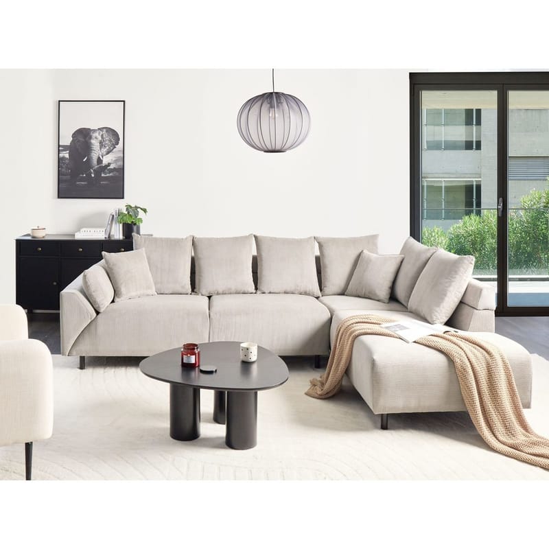 Hörnsoffa Lunner - Beige, svart - Möbler - Soffa - Hörnsoffa