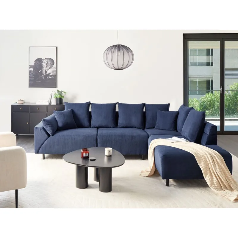 Hörnsoffa Lunner - Blå, Svart - Möbler - Soffa - Hörnsoffa
