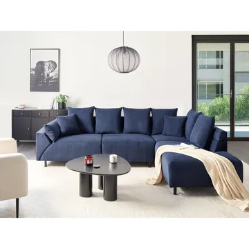Hörnsoffa Lunner - Blå, Svart - Möbler - Soffa - Hörnsoffa