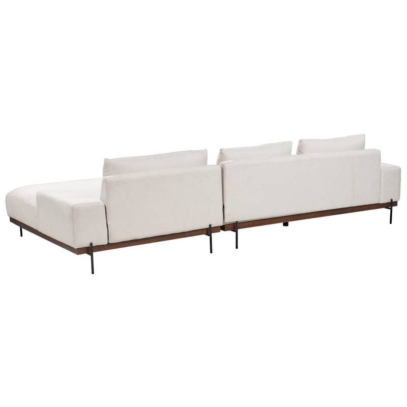 Hörnsoffa Mariferd - Beige, svart, mörkt trä/Vänstervänd - Möbler - Soffa - Hörnsoffa - Hörnsoffa med divan