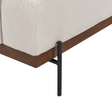 Hörnsoffa Mariferd - Beige, svart, mörkt trä/Vänstervänd - Möbler - Soffa - Hörnsoffa