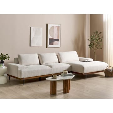 Hörnsoffa Mariferd - Beige, svart, mörkt trä/Vänstervänd - Möbler - Soffa - Hörnsoffa - Hörnsoffa med divan