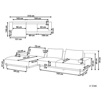 Hörnsoffa Mariferd - Ljusbrun, svart, mörkt trä/Högervänd - Möbler - Soffa - Hörnsoffa - Hörnsoffa med divan