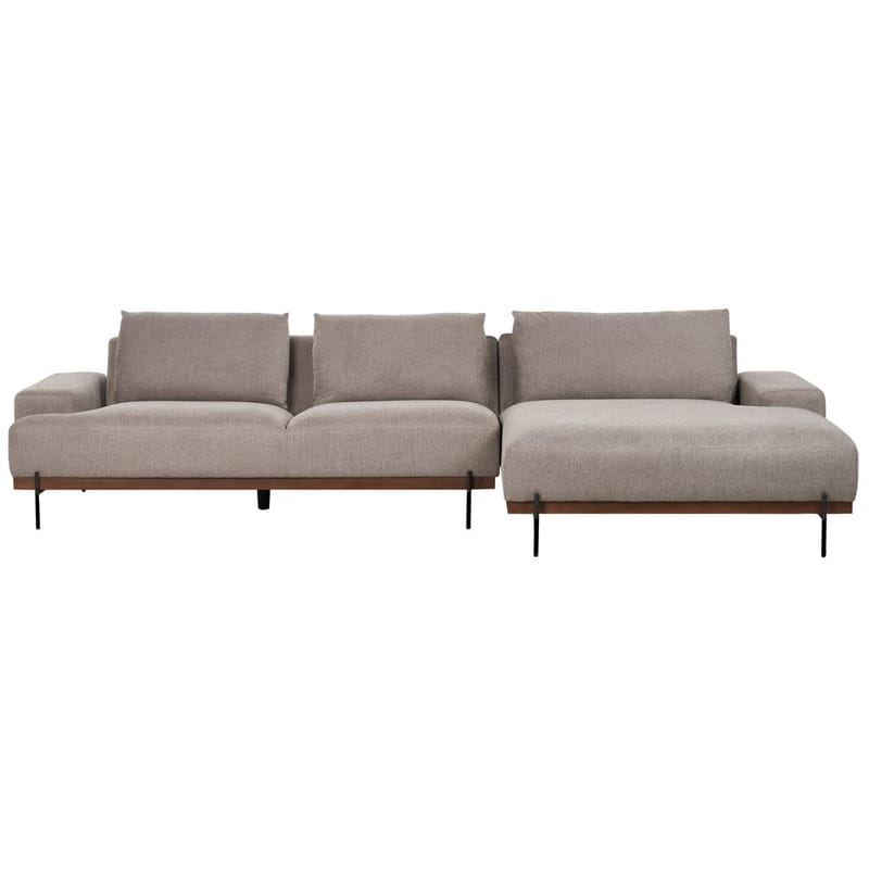 Hörnsoffa Mariferd - Ljusbrun, svart, mörkt trä/Vänstervänd - Möbler - Soffa - Hörnsoffa - Hörnsoffa med divan