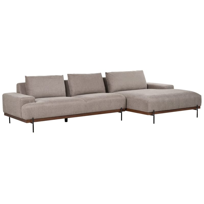 Hörnsoffa Mariferd - Ljusbrun, svart, mörkt trä/Vänstervänd - Möbler - Soffa - Hörnsoffa - Hörnsoffa med divan