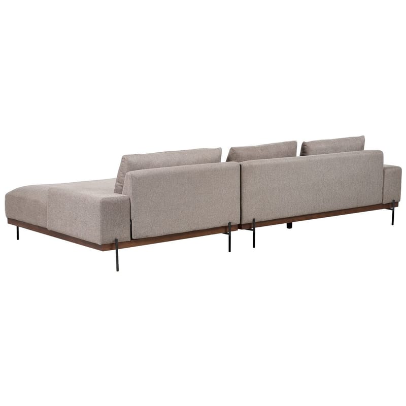 Hörnsoffa Mariferd - Ljusbrun, svart, mörkt trä/Vänstervänd - Möbler - Soffa - Hörnsoffa - Hörnsoffa med divan