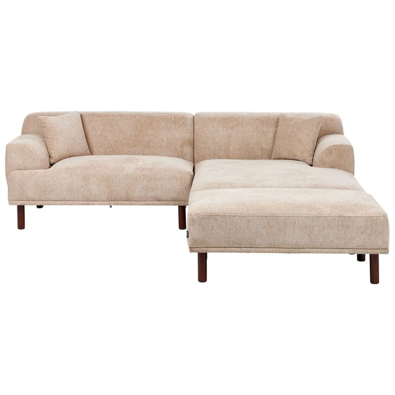 Hörnsoffa med fotpall Holt - Beige, brun/Polyester - Möbler - Soffa - Hörnsoffa - Hörnsoffa med divan