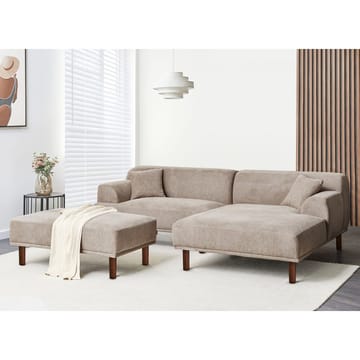 Hörnsoffa med fotpall Holt - Taupe, brun/Polyester - Möbler - Soffa - Hörnsoffa - Hörnsoffa med divan