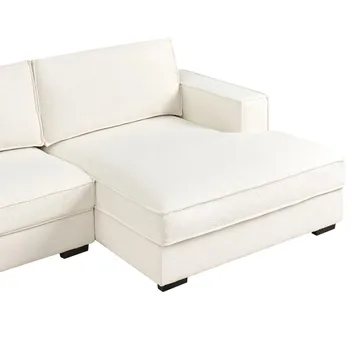 Hörnsoffa Renders - Vit, Svart - Möbler - Soffa - Hörnsoffa - Hörnsoffa med divan