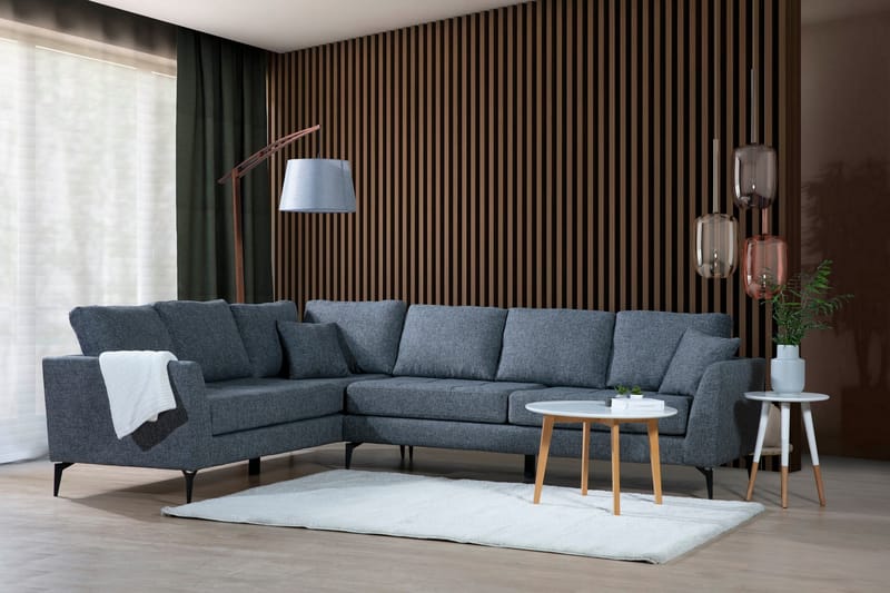 Hörnsoffa Scharlene med Divan Vänster - Grå - Möbler - Soffa - Divansoffa & schäslongsoffa