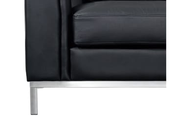 Hörnsoffa Sharmon Höger - Svart/Läder - Möbler - Soffa - Divansoffa & schäslongsoffa - 4 sits soffa med divan