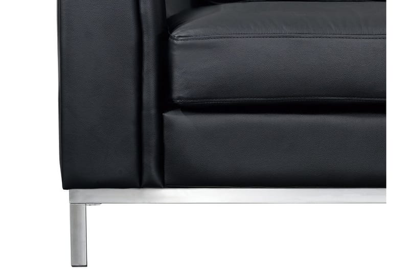 Hörnsoffa Sharmon Höger - Svart/Läder - Möbler - Soffa - Divansoffa & schäslongsoffa - 4 sits soffa med divan