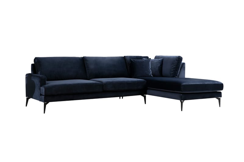 Hörnsoffa Stefphon med Divan Höger - Blå - Möbler - Soffa - Divansoffa & schäslongsoffa