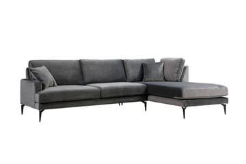 Hörnsoffa Stefphon med Divan Höger - Svart - Möbler - Soffa - Divansoffa & schäslongsoffa