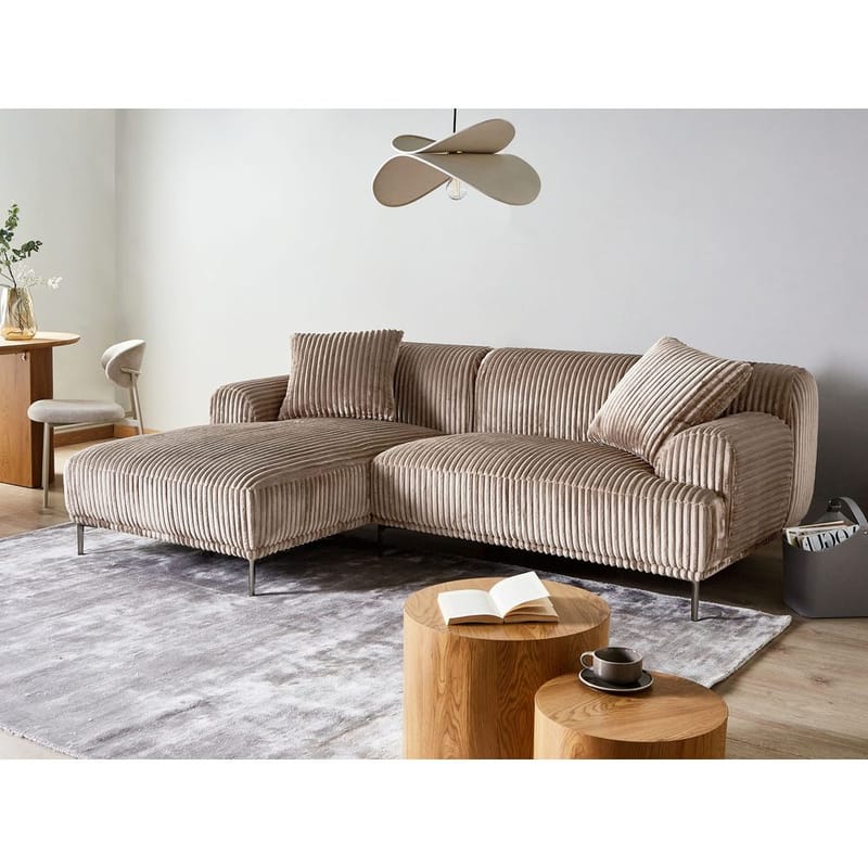 Hörnsoffa Stenum - Ljusbrun, mässing/Högervänd - Möbler - Soffa - Hörnsoffa - Howard hörnsoffa