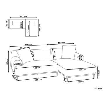 Hörnsoffa Stenum - Ljusbrun, mässing/Vänstervänd - Möbler - Soffa - Hörnsoffa - Howard hörnsoffa