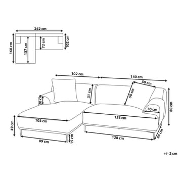 Hörnsoffa Stenum - Vit, mässing/Högervänd - Möbler - Soffa - Hörnsoffa - Howard hörnsoffa