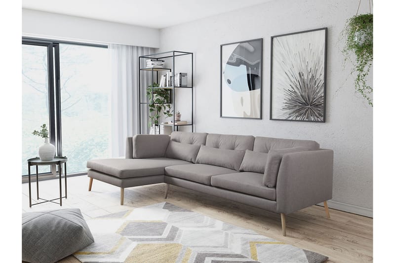 Hörnsoffa Vänster Gregan - Grå - Möbler - Soffa - Divansoffa & schäslongsoffa - 4 sits soffa med divan