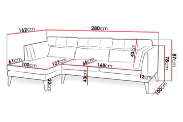 Hörnsoffa Vänster Gregan - Grå - Möbler - Soffa - Divansoffa & schäslongsoffa - 4 sits soffa med divan