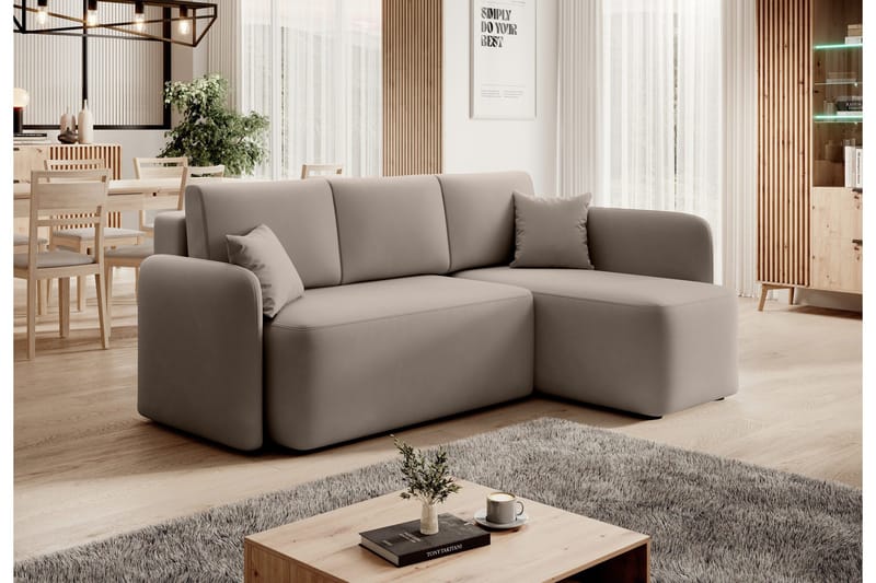 Hadson 3-sits Soffa med Divan - Beige - Möbler - Soffa - Sammetssoffa
