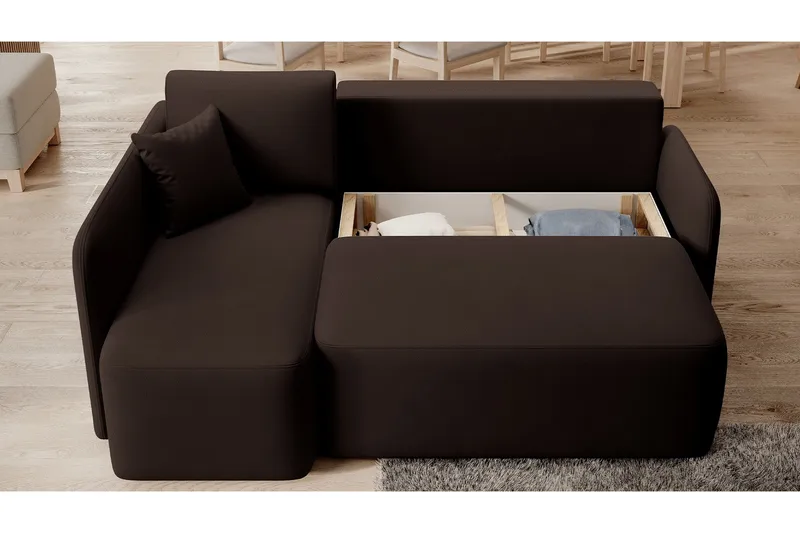 Hadson 3-sits Soffa med Divan - Brun - Möbler - Soffa - Divansoffa & schäslongsoffa - 3 sits soffa med divan