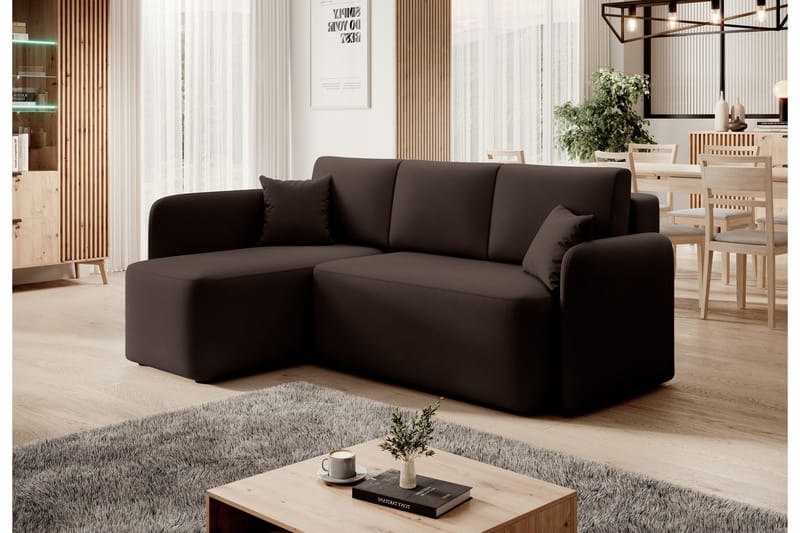 Hadson 3-sits Soffa med Divan - Brun - Möbler - Soffa - Divansoffa & schäslongsoffa - 3 sits soffa med divan