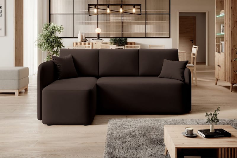 Hadson 3-sits Soffa med Divan - Brun - Möbler - Soffa - Divansoffa & schäslongsoffa - 3 sits soffa med divan
