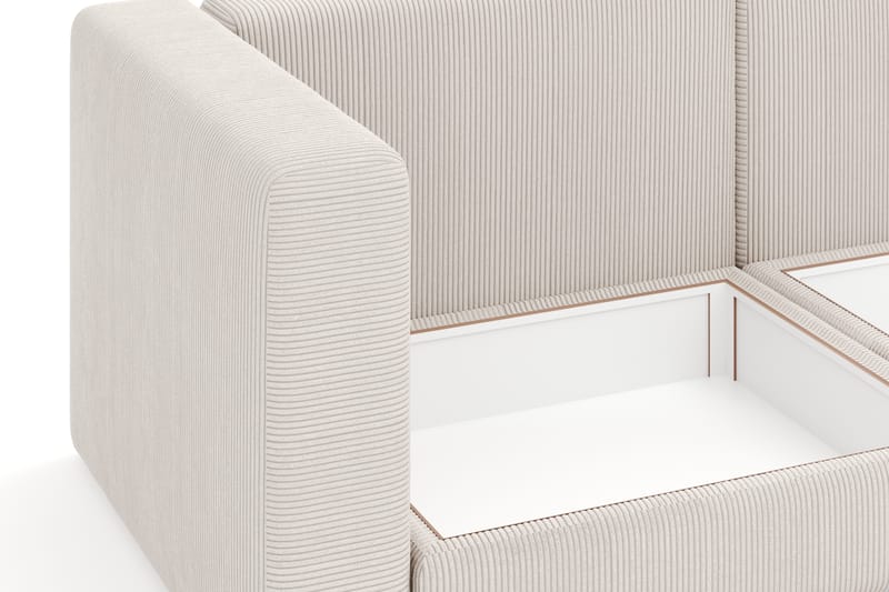 Hagblom 4-sits Divansoffa med Förvaring Vändbar - Beige - Möbler - Soffa - Divansoffa & schäslongsoffa - 4 sits soffa med divan