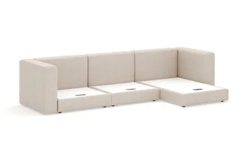 Hagblom 4-sits Divansoffa med Förvaring Vändbar - Beige - Möbler - Soffa - Divansoffa & schäslongsoffa - 4 sits soffa med divan