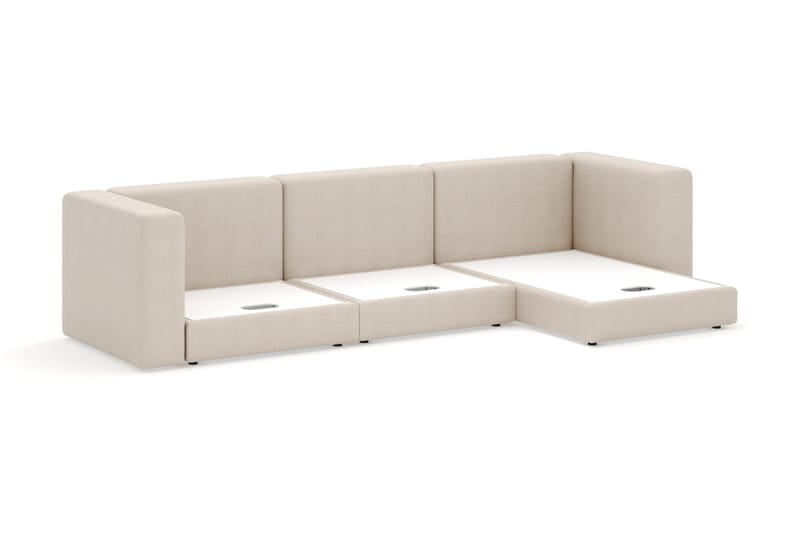 Hagblom 4-sits Divansoffa med Förvaring Vändbar - Beige - Möbler - Soffa - Divansoffa & schäslongsoffa - 4 sits soffa med divan
