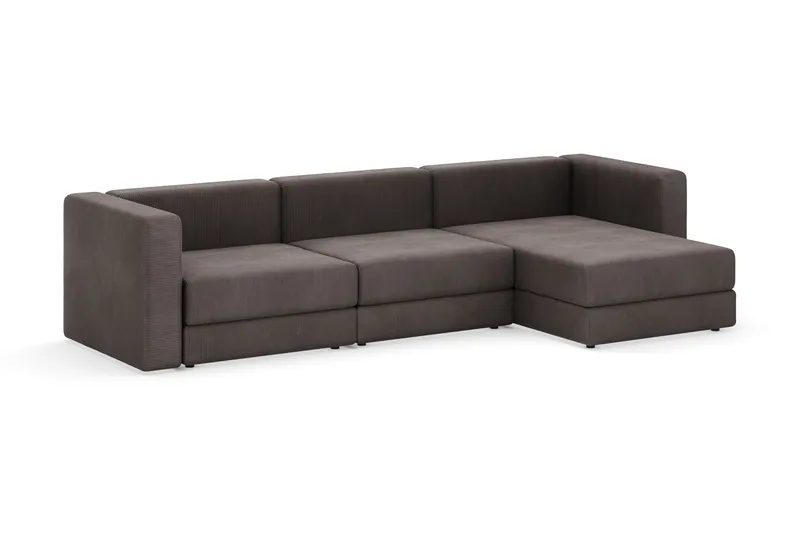 Hagblom 4-sits Divansoffa med Förvaring Vändbar - Brun - Möbler - Soffa - Divansoffa & schäslongsoffa - 4 sits soffa med divan