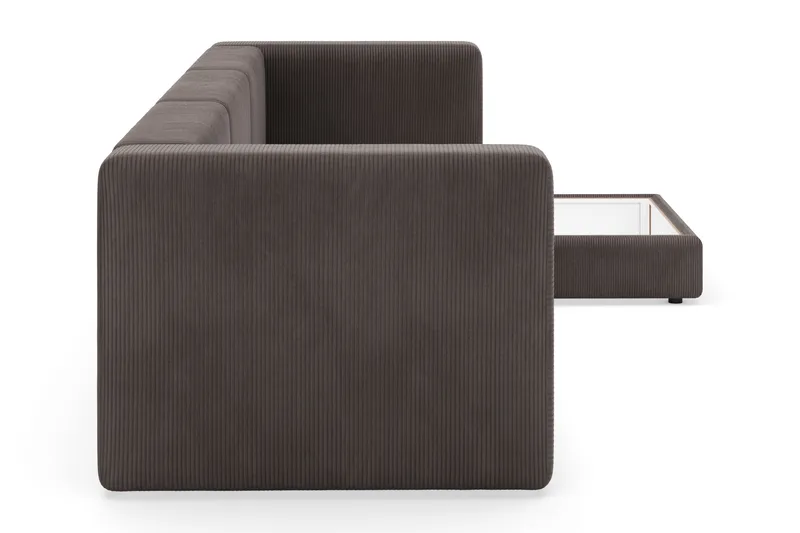 Hagblom 4-sits Divansoffa med Förvaring Vändbar - Brun - Möbler - Soffa - Divansoffa & schäslongsoffa - 4 sits soffa med divan