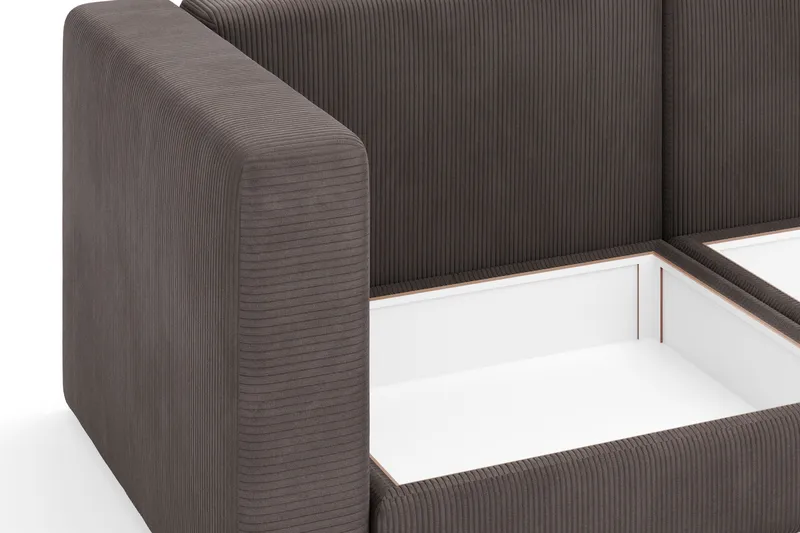 Hagblom 4-sits Divansoffa med Förvaring Vändbar - Brun - Möbler - Soffa - Divansoffa & schäslongsoffa - 4 sits soffa med divan