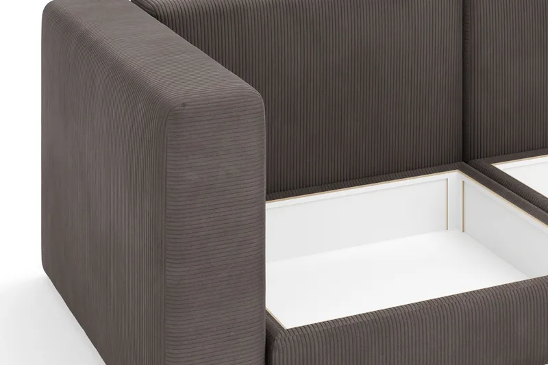 Hagblom 4-sits Divansoffa med Förvaring Vändbar - Brun - Möbler - Soffa - Divansoffa & schäslongsoffa - 4 sits soffa med divan