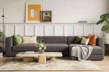 Hagblom 4-sits Divansoffa med Förvaring Vändbar - Mörkgrå - Möbler - Soffa - Divansoffa & schäslongsoffa - 4 sits soffa med divan
