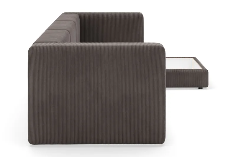 Hagblom 4-sits Divansoffa med Förvaring Vändbar - Taupe - Möbler - Soffa - Divansoffa & schäslongsoffa - 4 sits soffa med divan