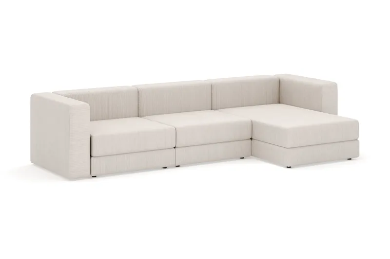 Hagblom 4-sits Vändbar Divansoffa 320 cm med Förvaring i Manchestertyg - Beige - Möbler - Soffa - Divansoffa & schäslongsoffa - 4 sits soffa med divan