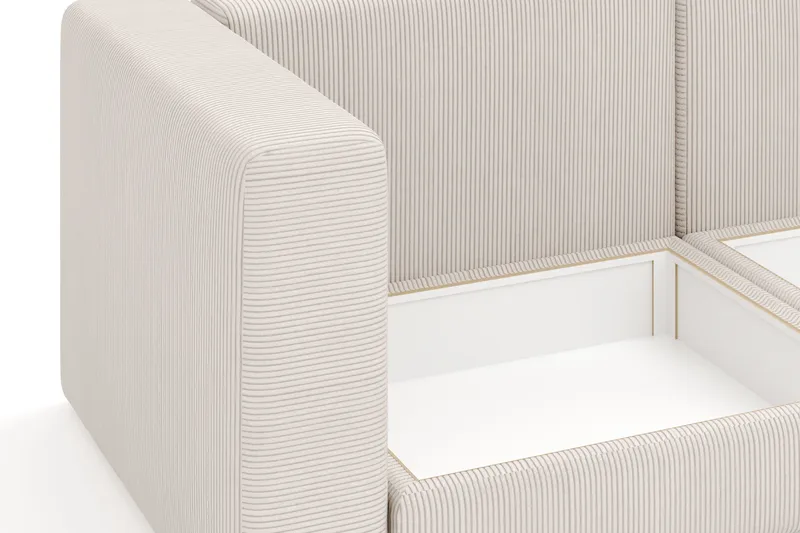 Hagblom 4-sits Vändbar Divansoffa 320 cm med Förvaring i Manchestertyg - Beige - Möbler - Soffa - Divansoffa & schäslongsoffa - 4 sits soffa med divan