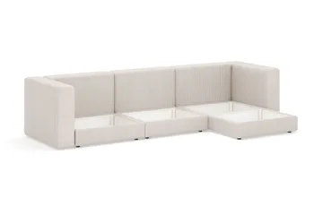 Hagblom 4-sits Vändbar Divansoffa 320 cm med Förvaring i Manchestertyg - Beige - Möbler - Soffa - Divansoffa & schäslongsoffa - 4 sits soffa med divan