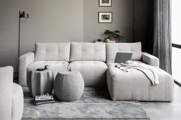 Hippylur 3-Sits Soffa Höger - Sand - Möbler - Soffa - Divansoffa & schäslongsoffa - 3 sits soffa med divan