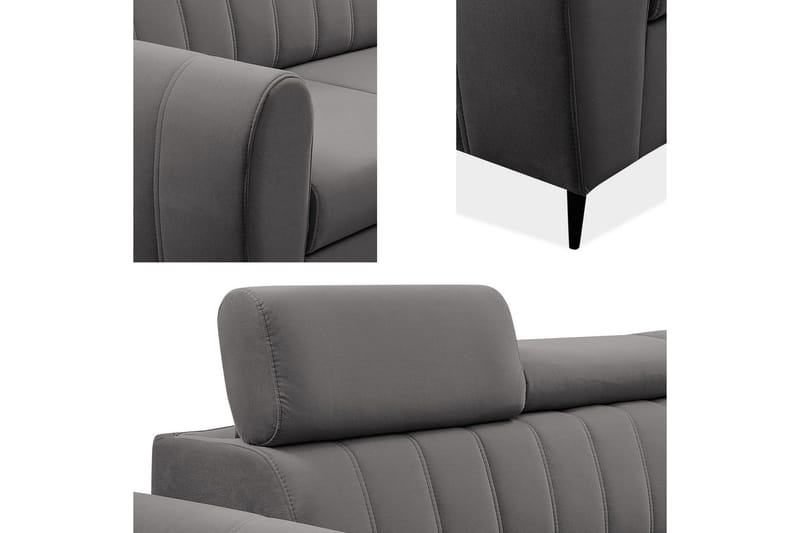 Hoffman Soffa med Schäslong 3-sits - Grå - Möbler - Soffa - Divansoffa & schäslongsoffa - 3 sits soffa med divan