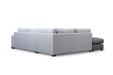 Huelva 3-sits Vänster L-formad Divansoffa Djup med Fotpall i Tyg - Grå - Möbler - Soffa - Divansoffa & schäslongsoffa