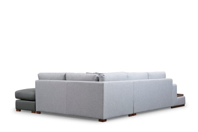 Huelva 5-sits Högervänd L-formad Divansoffa 308 cm med Schäslong i Tyg - Grå - Möbler - Soffa - Divansoffa & schäslongsoffa