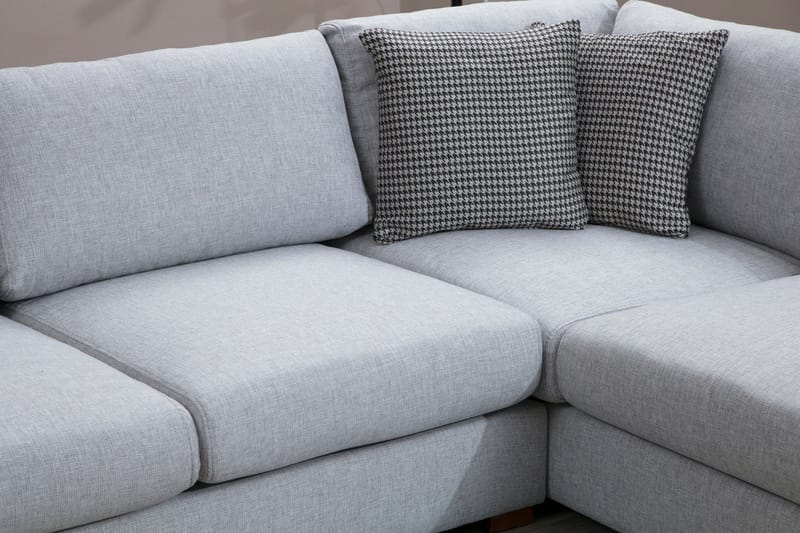 Huelva 5-sits Högervänd L-formad Divansoffa 308 cm med Schäslong i Tyg - Grå - Möbler - Soffa - Divansoffa & schäslongsoffa