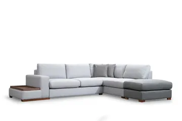 Huelva 5-sits Högervänd L-formad Divansoffa 308 cm med Schäslong i Tyg - Grå - Möbler - Soffa - Divansoffa & schäslongsoffa