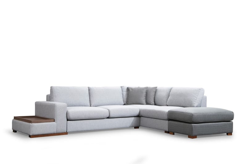 Huelva 5-sits Högervänd L-formad Divansoffa 308 cm med Schäslong i Tyg - Grå - Möbler - Soffa - Divansoffa & schäslongsoffa