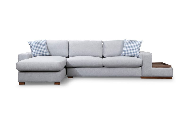 Huelva Vänstervänd L-formad Divansoffa med Schäslong 332 cm i Tyg, Grå
